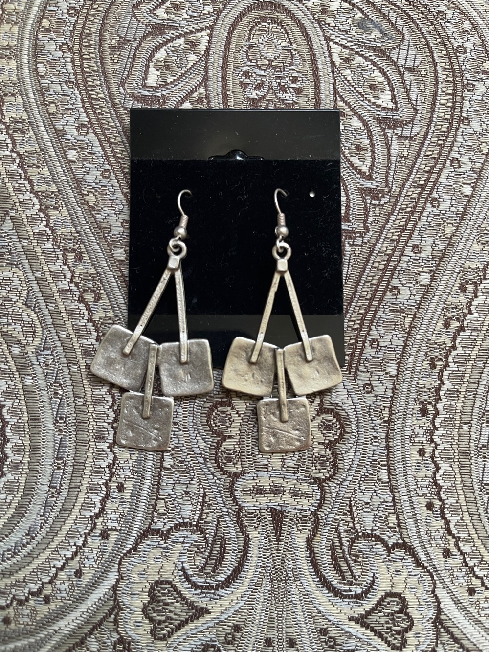 Silver Plated Geometric Dangle Earrings - Women Jewelry